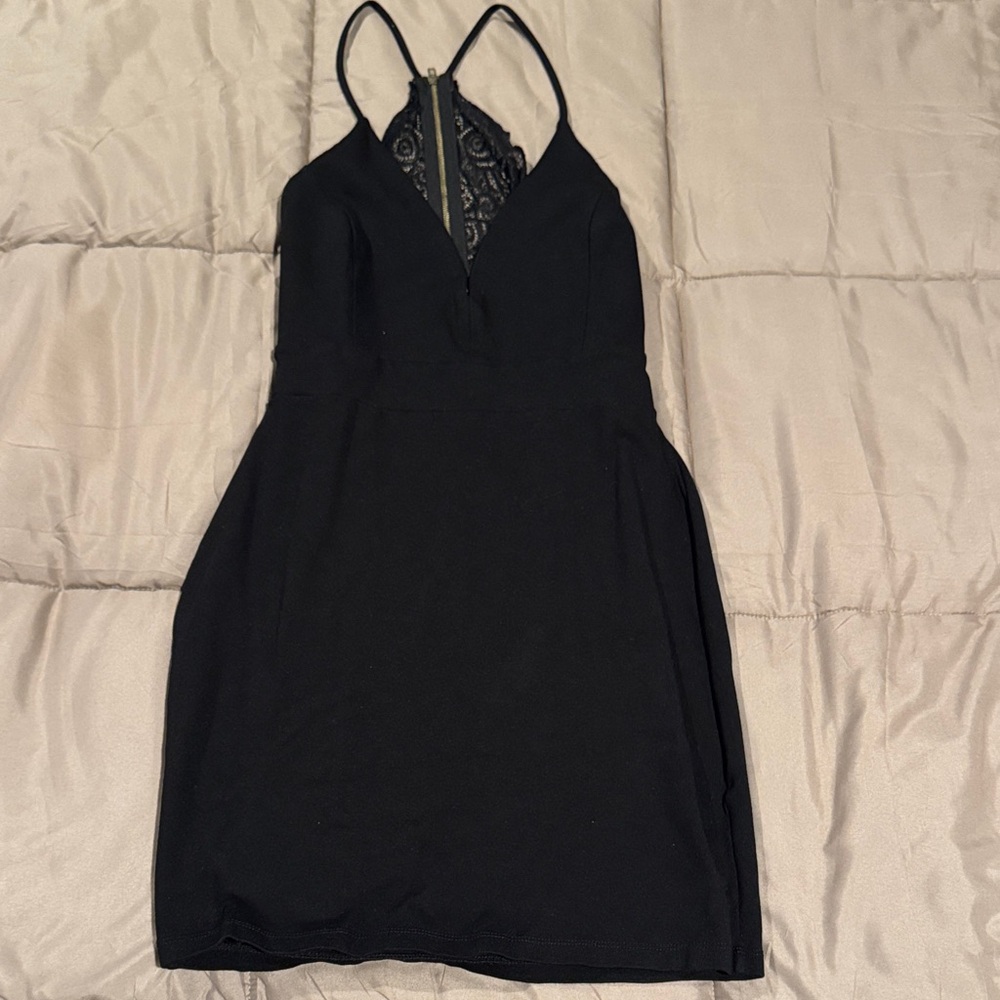 Windsor Black Dress with Lace Detail